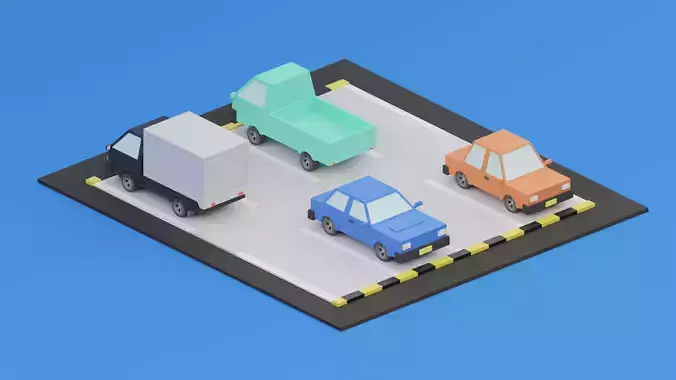 Cars Low-Poly Parking 