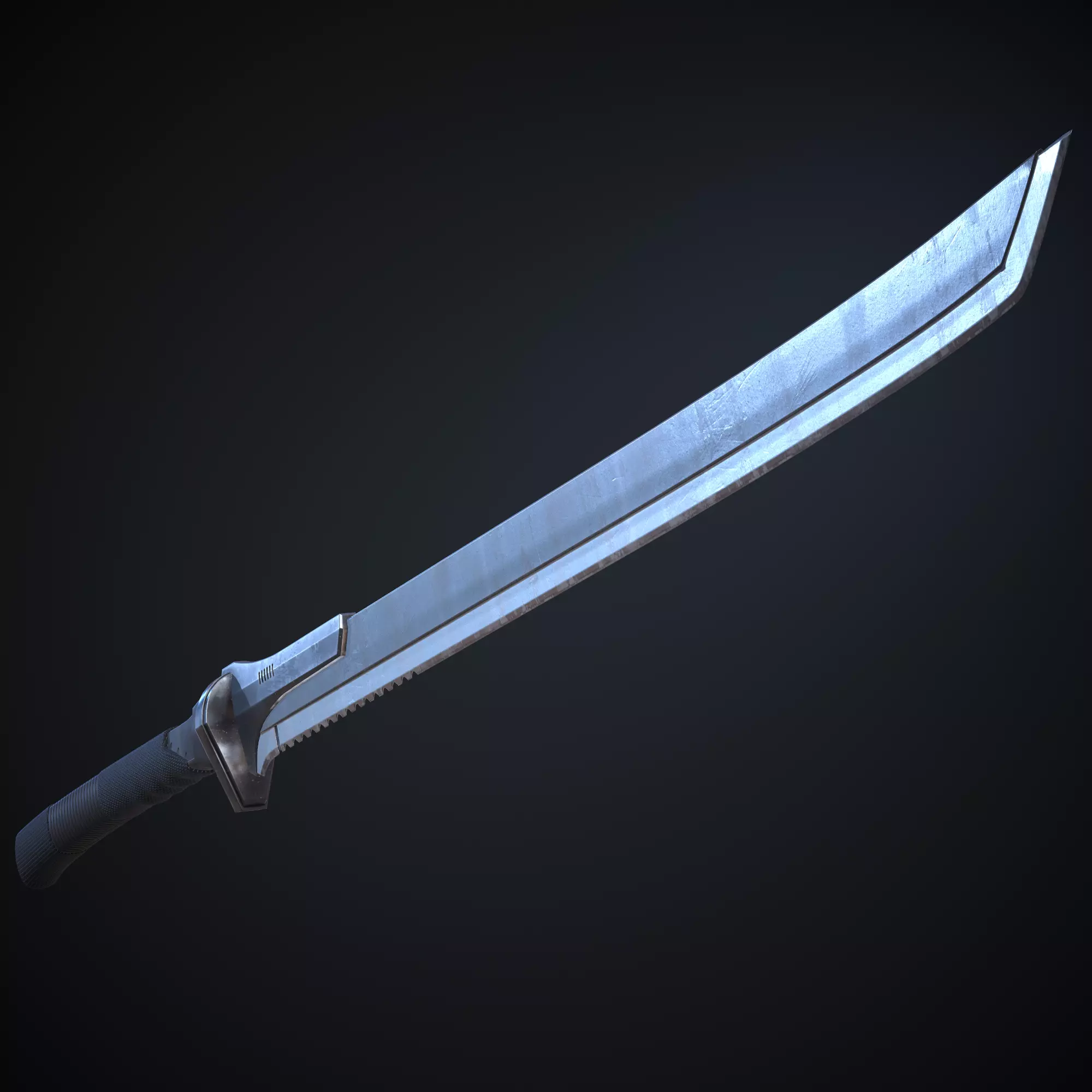 Sci-fi katana Low-poly 3D model_0