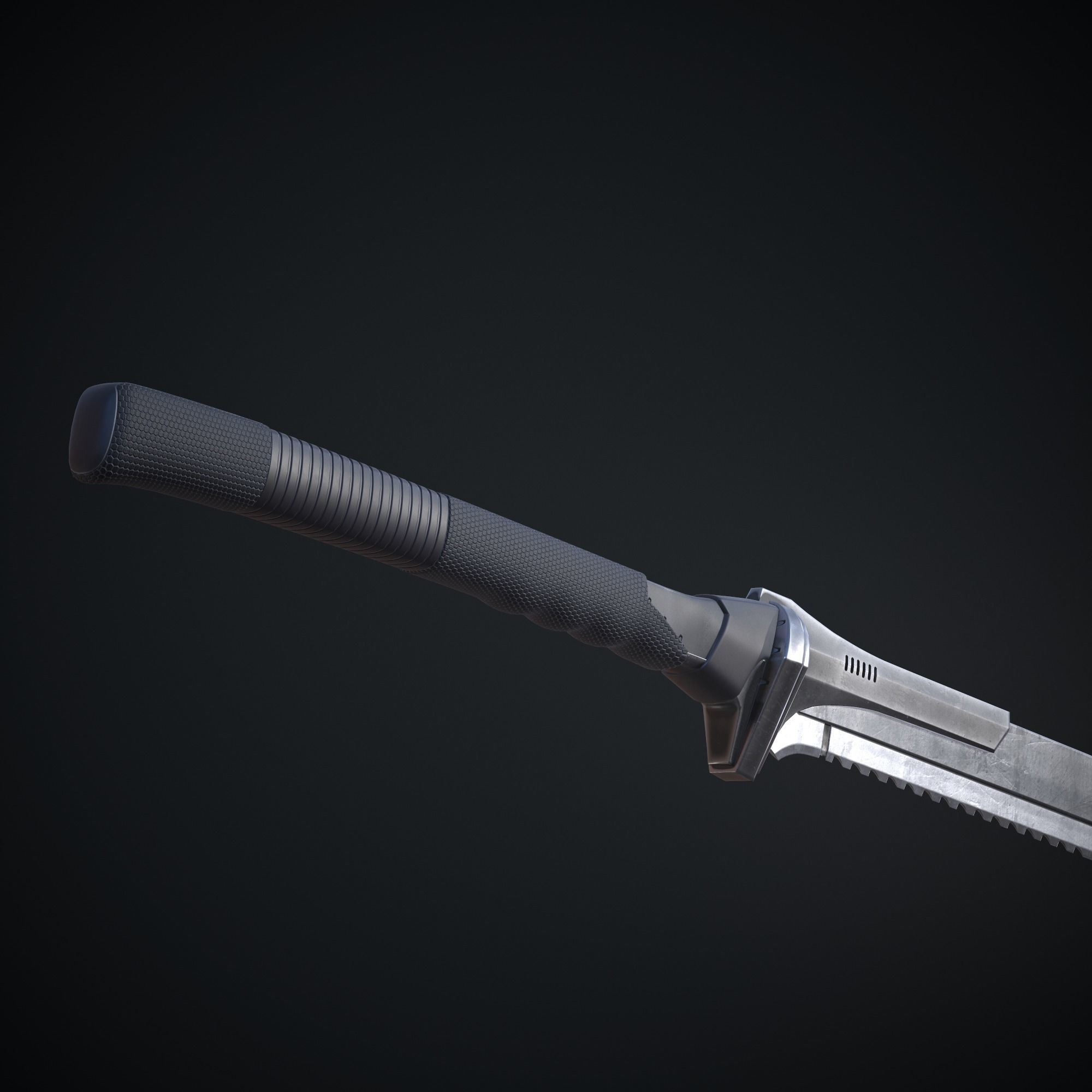 Sci-fi katana Low-poly 3D model_2