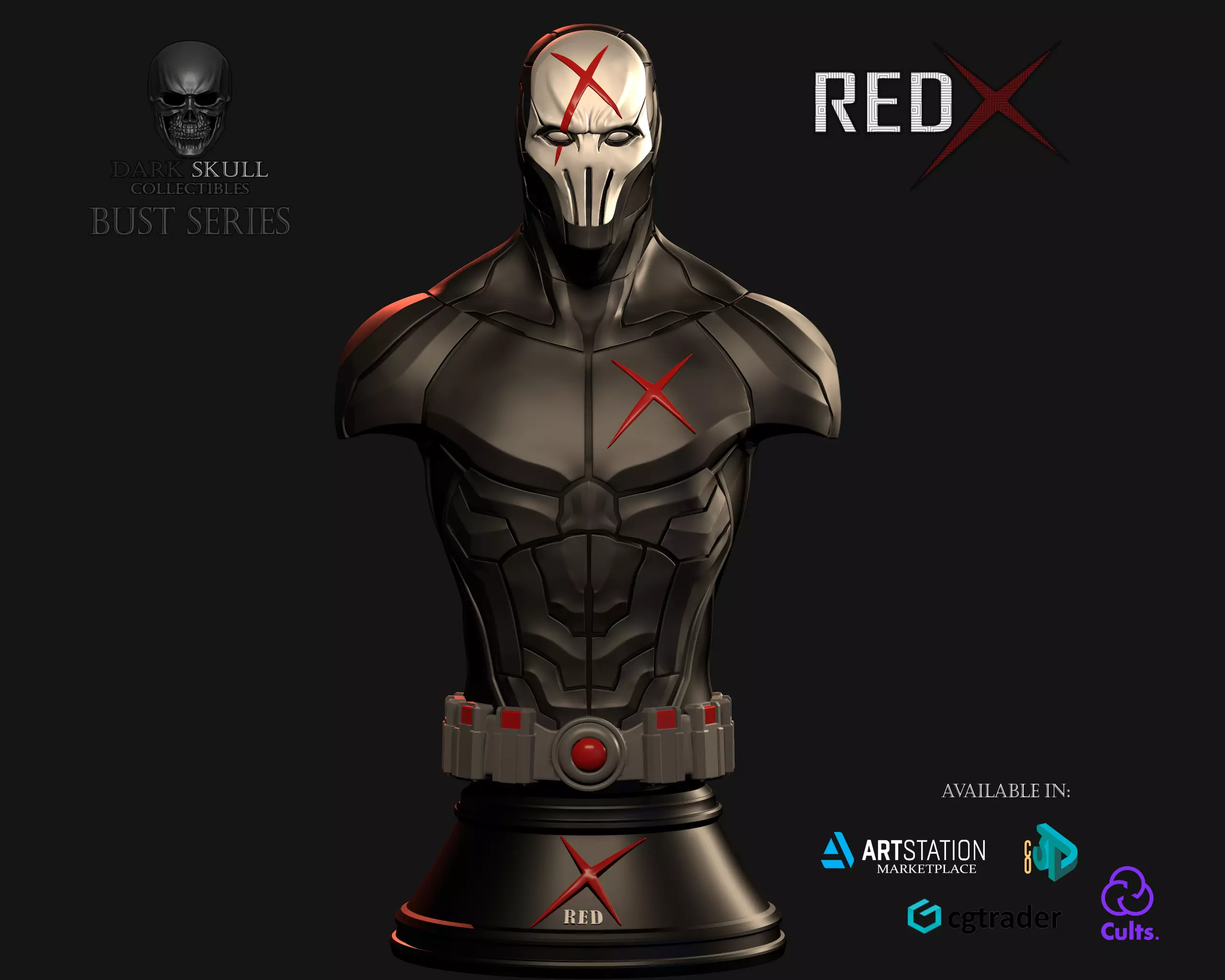 RED X BUST 3D print model