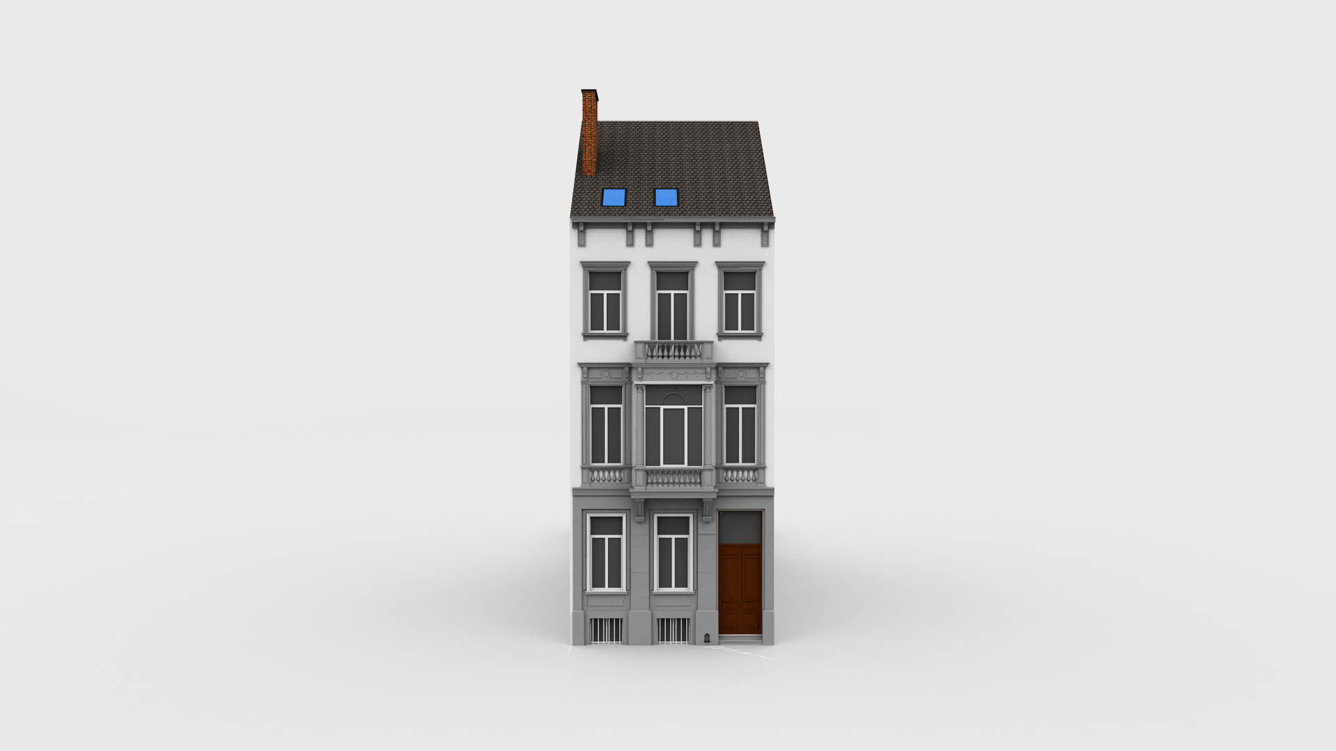 Classic Townhouse 3D model_1