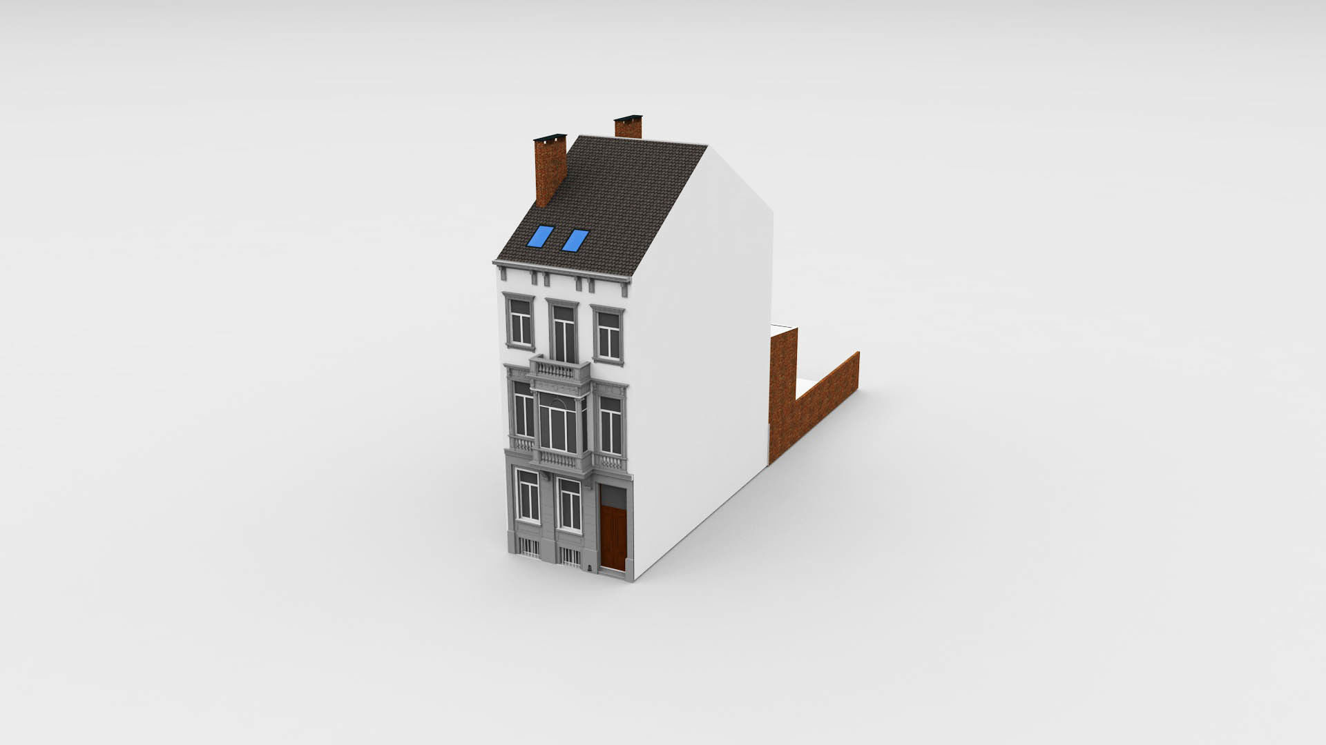 Classic Townhouse 3D model_3