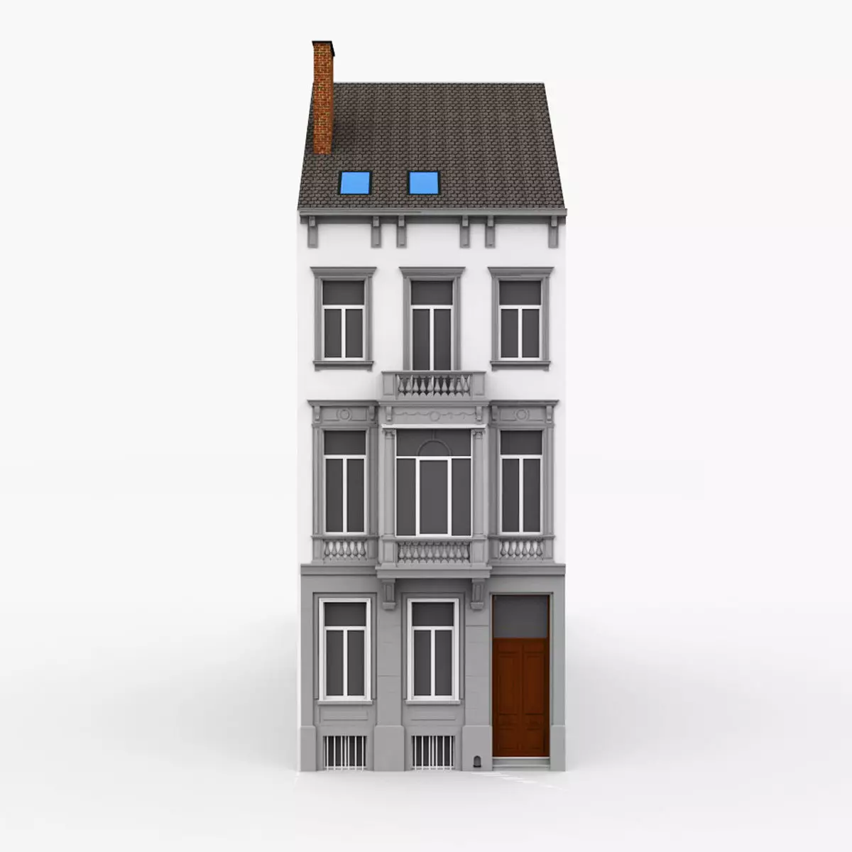 Classic Townhouse 3D model_0