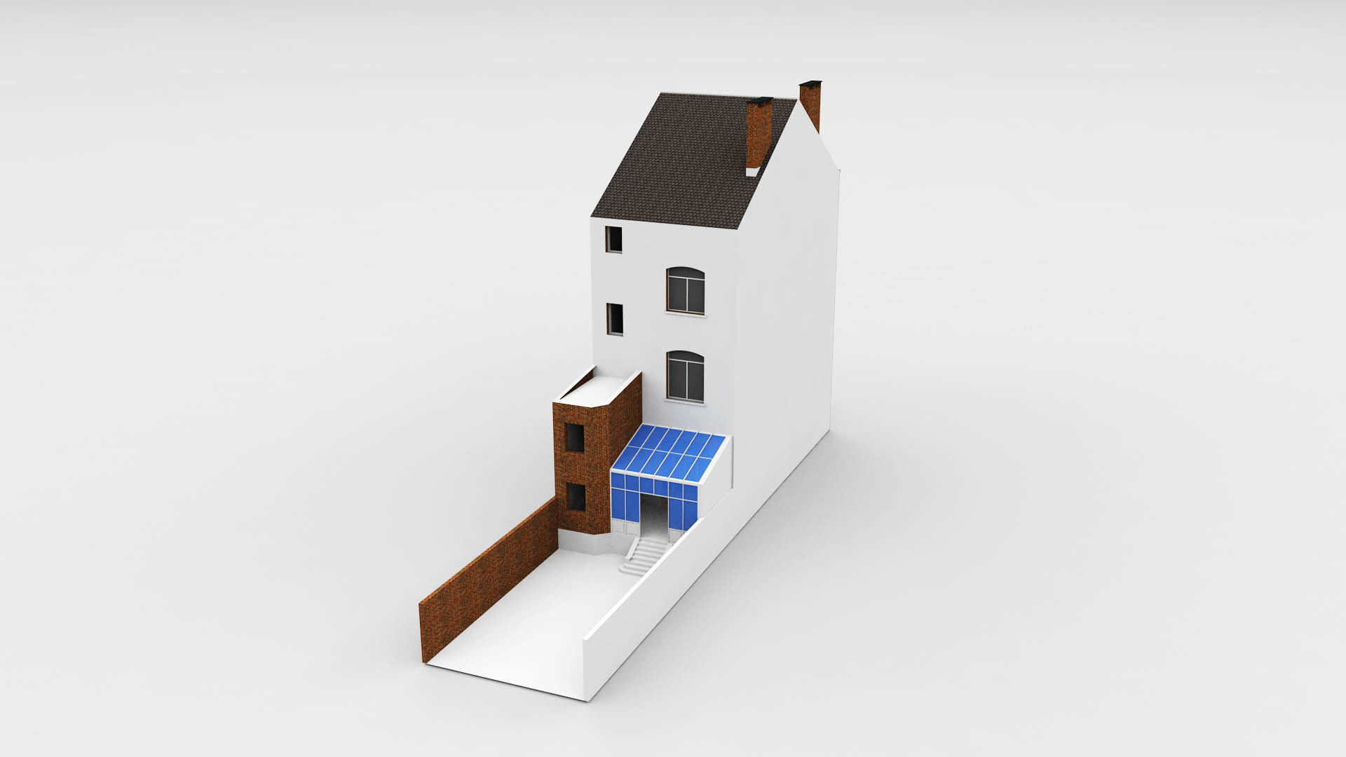 Classic Townhouse 3D model_4