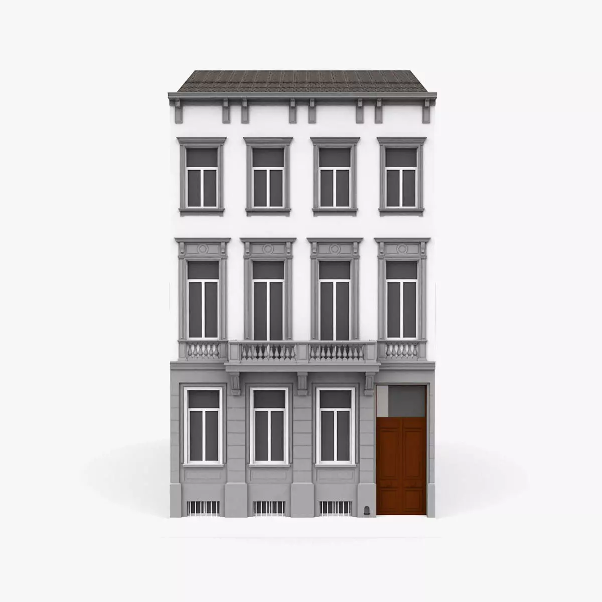 Classic Townhouse 3D model_0