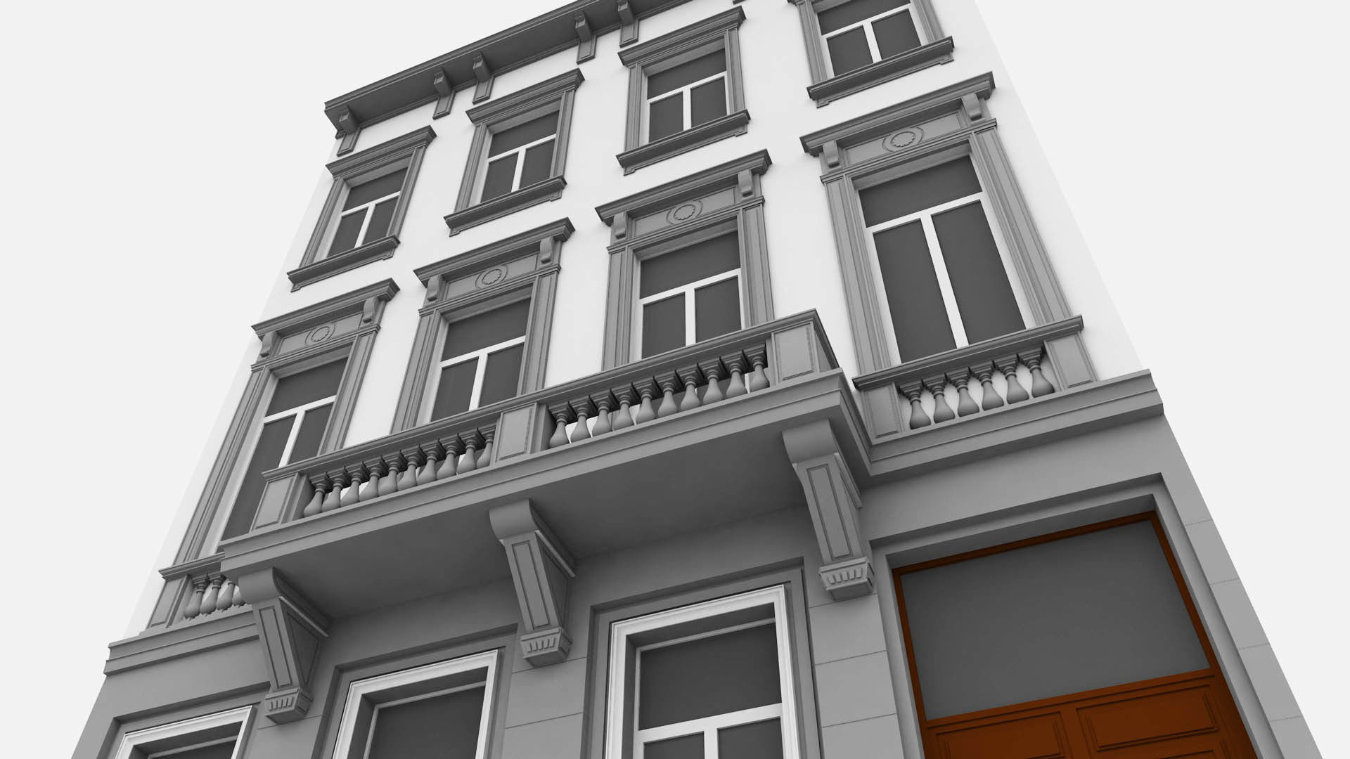 Classic Townhouse 3D model_1