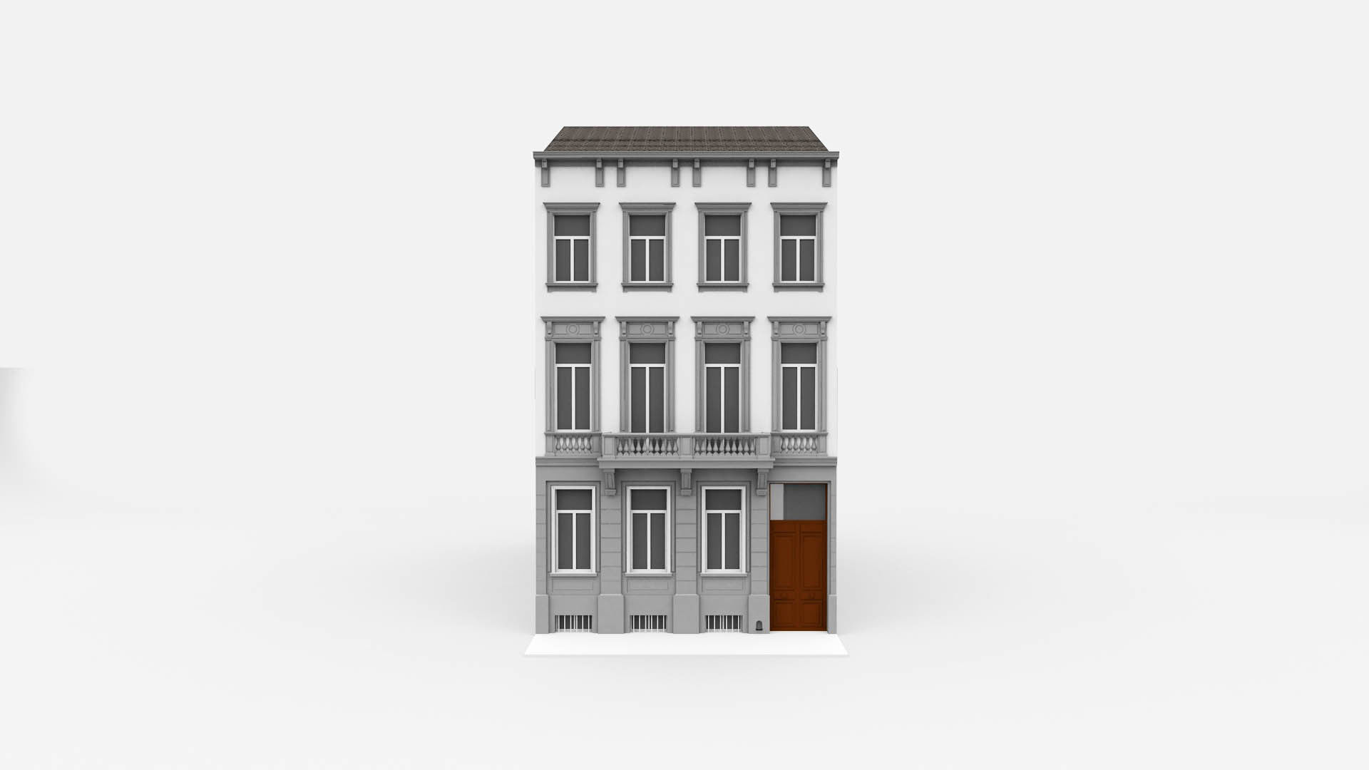 Classic Townhouse 3D model_3