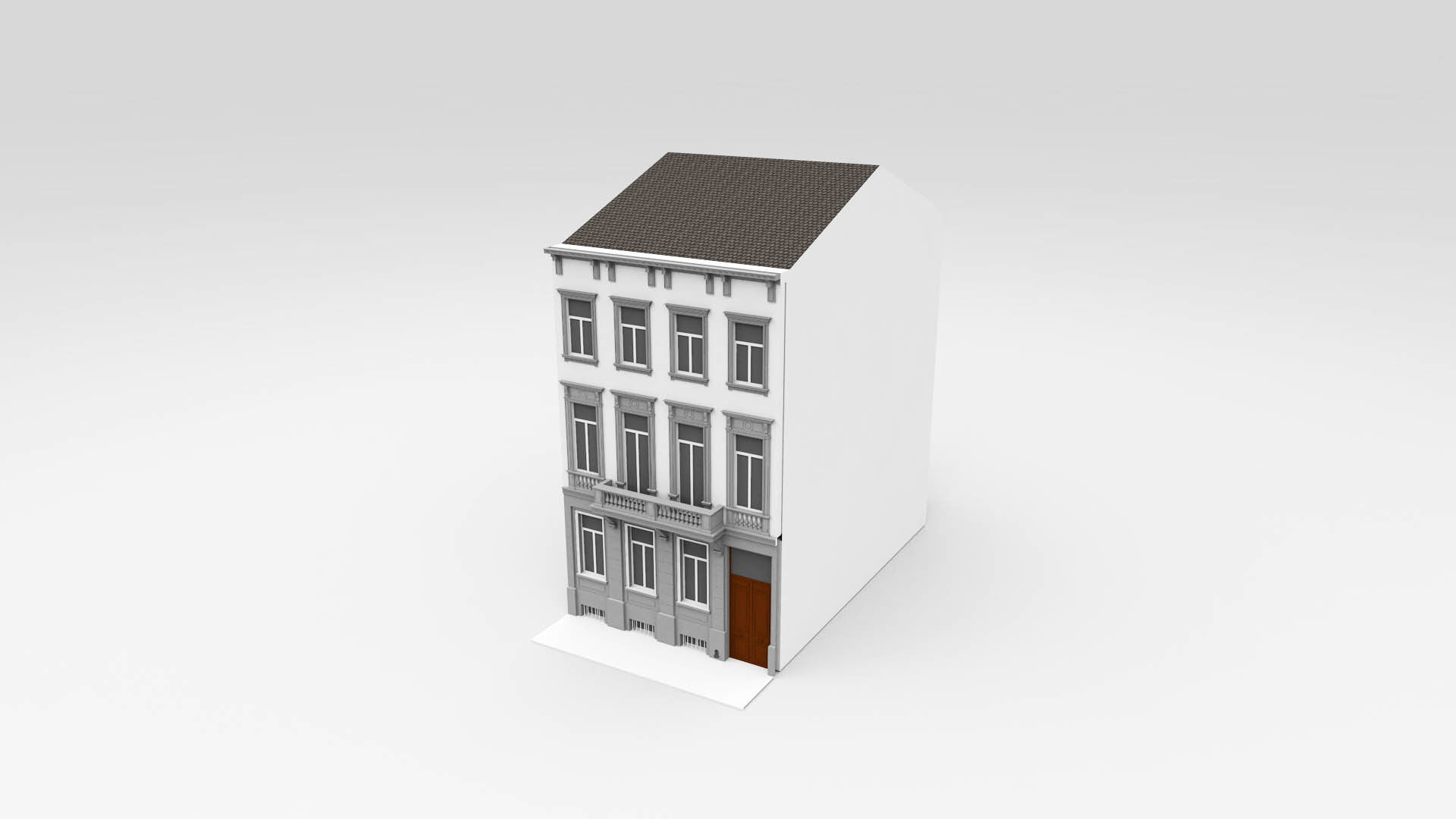 Classic Townhouse 3D model_2