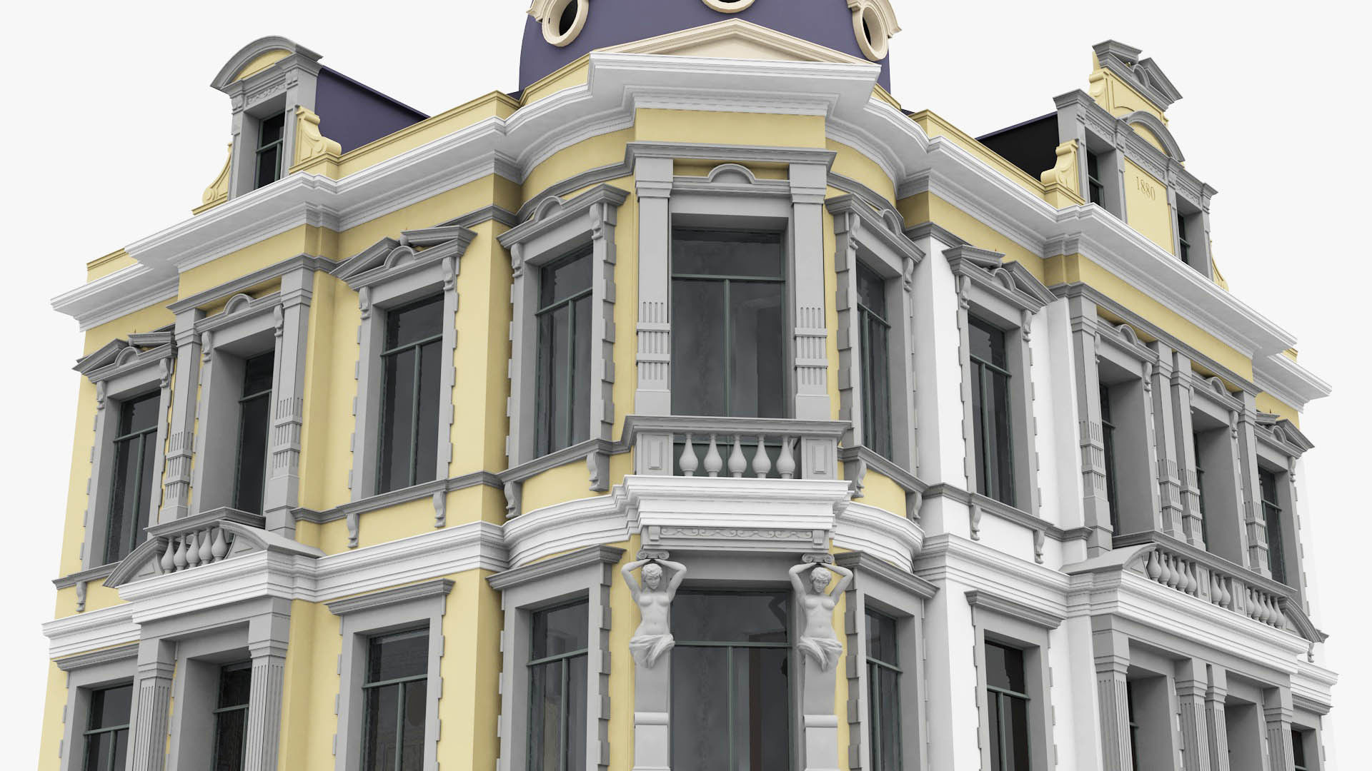 Classic Townhouse 3D model_4