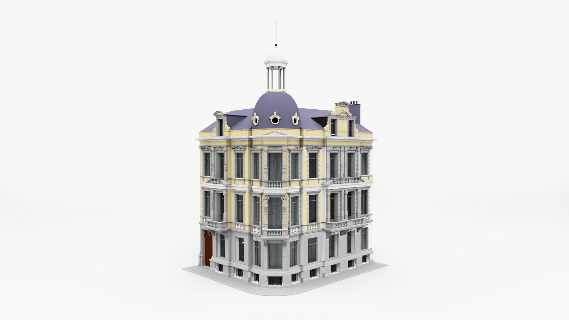 Classic Townhouse 3D model_1