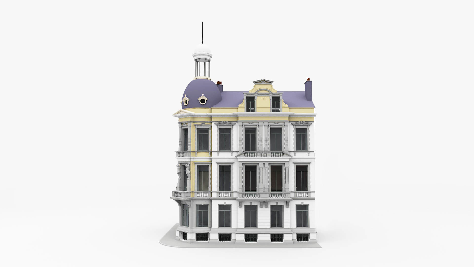Classic Townhouse 3D model_3