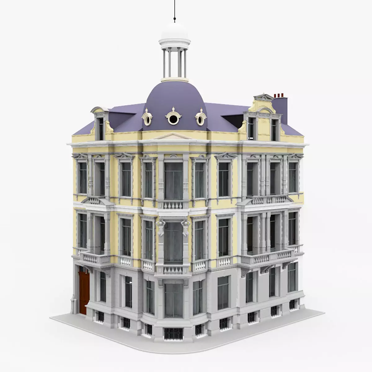 Classic Townhouse 3D model_0