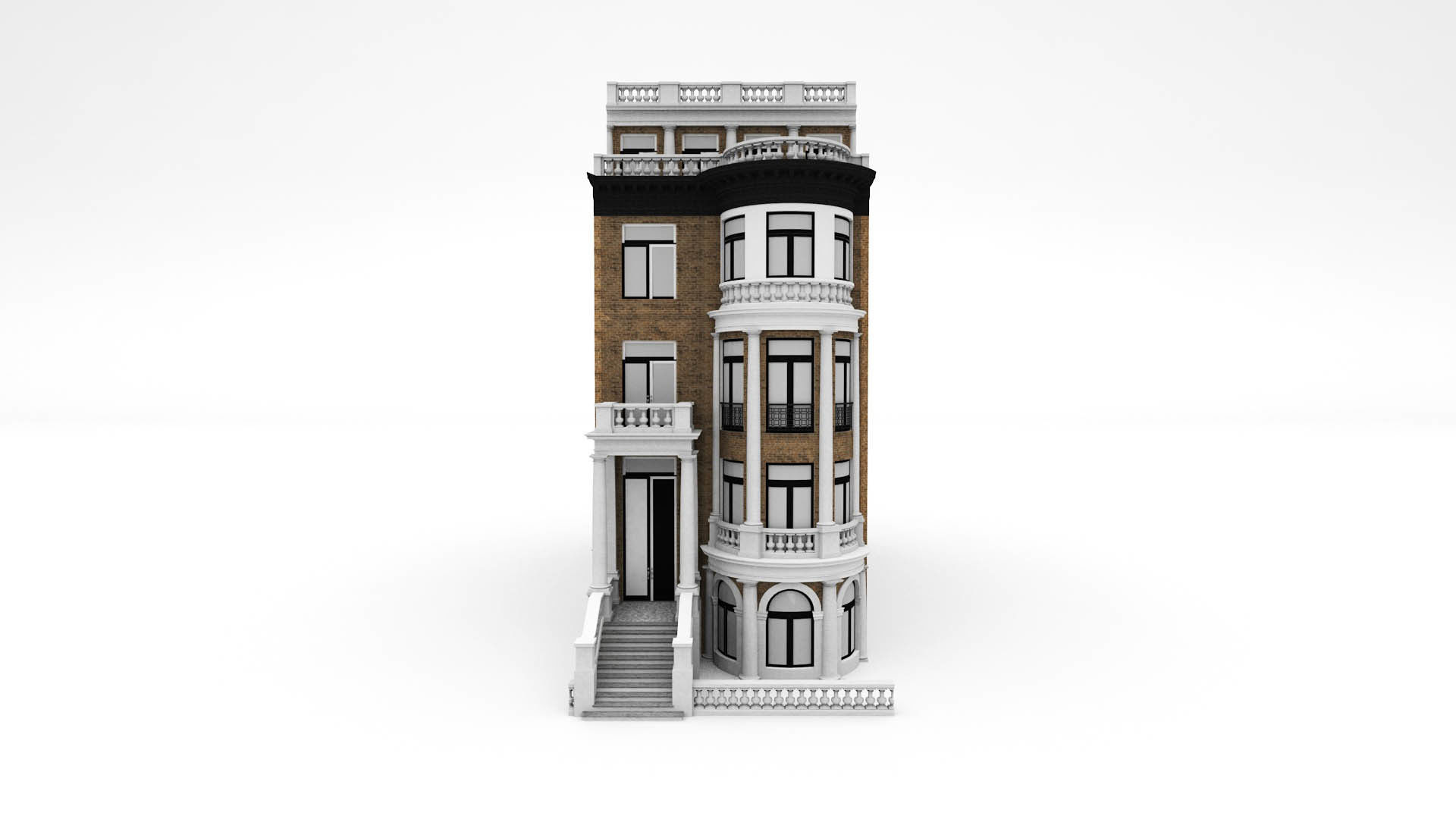 Classic Townhouse 3D model_1