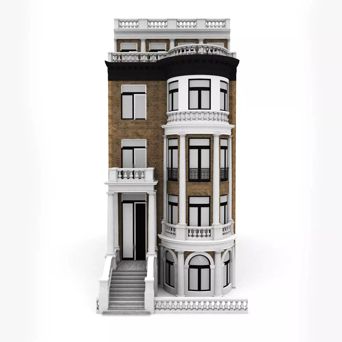 Classic Townhouse 3D model_0