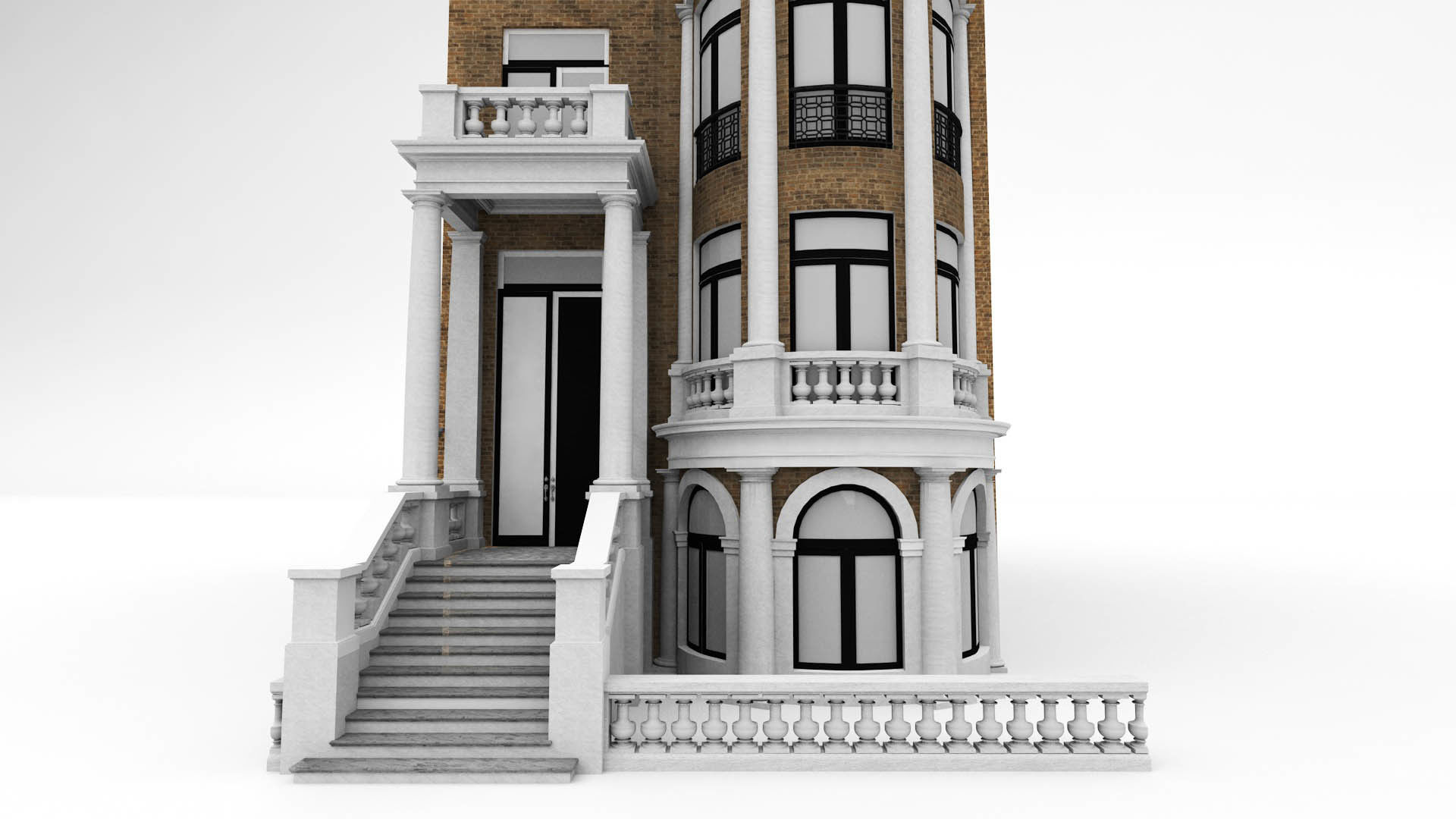 Classic Townhouse 3D model_5