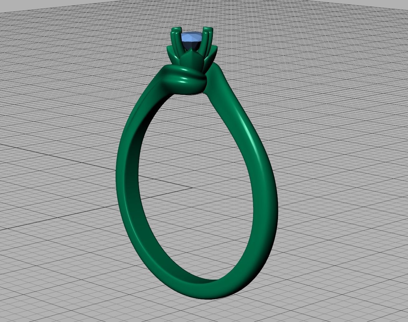 3mm stone Solitaire Promise Ring bypass shank design 3D print model_14