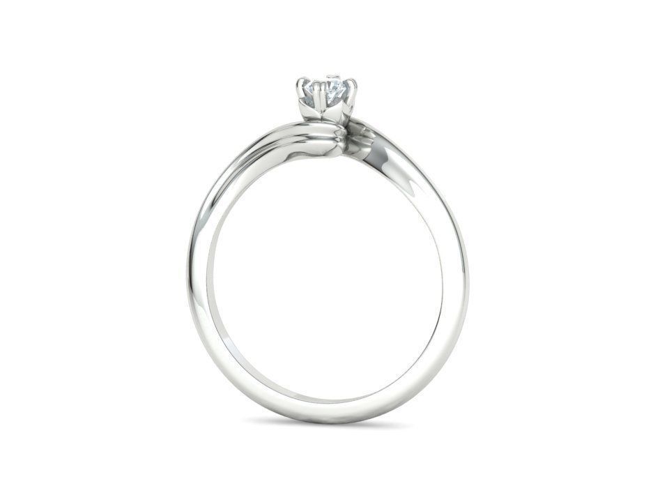 3mm stone Solitaire Promise Ring bypass shank design 3D print model_23