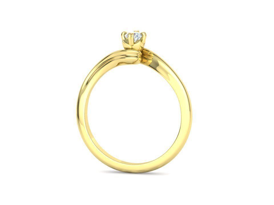 3mm stone Solitaire Promise Ring bypass shank design 3D print model_22