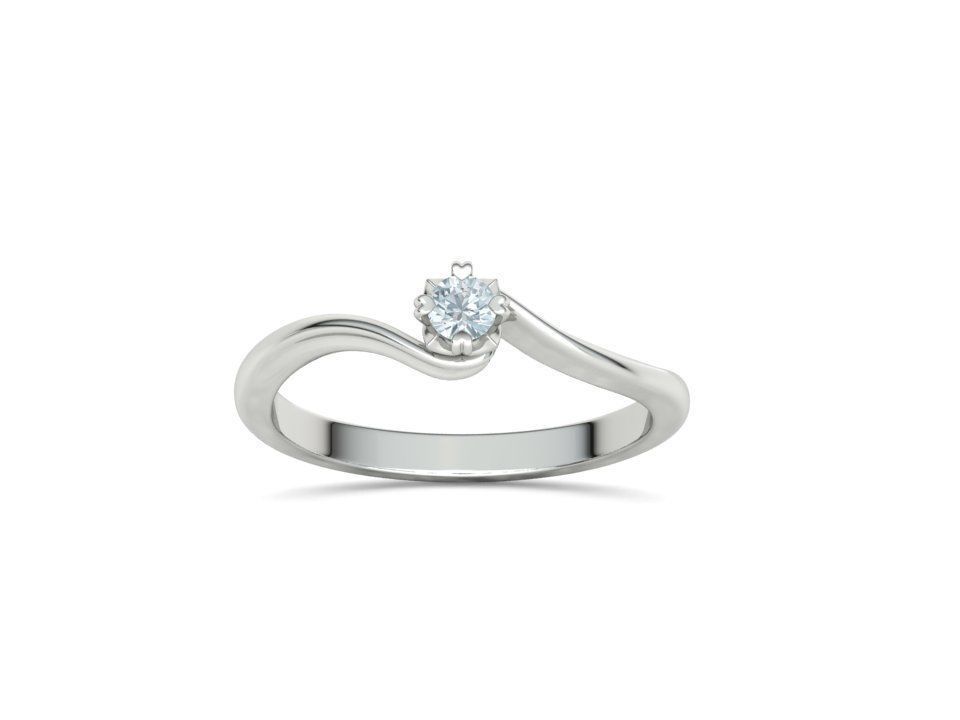 3mm stone Solitaire Promise Ring bypass shank design 3D print model_20