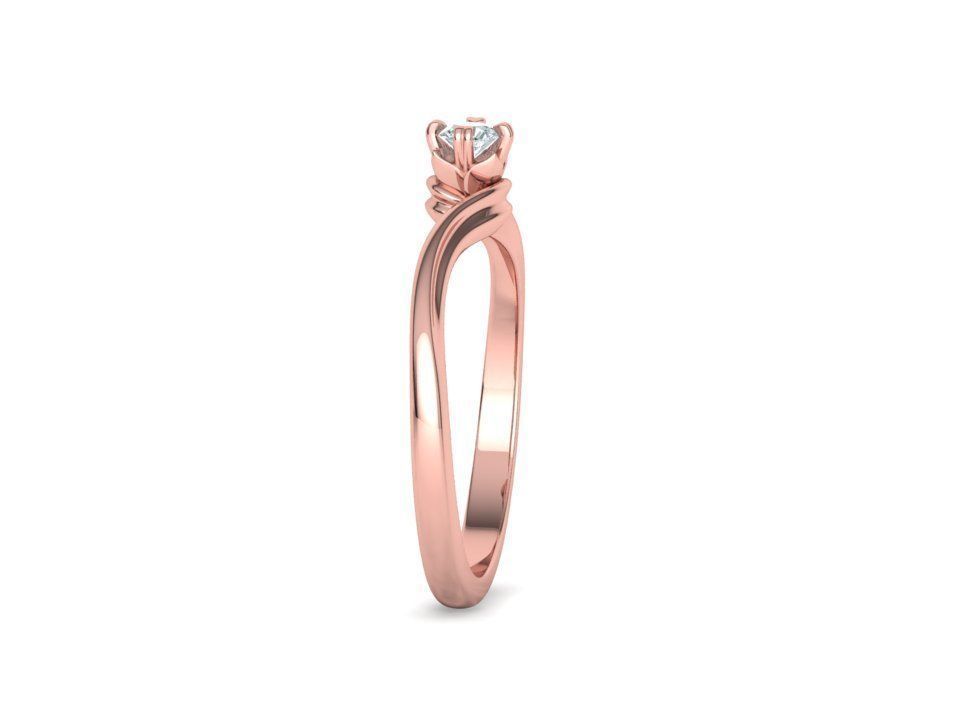 3mm stone Solitaire Promise Ring bypass shank design 3D print model_27