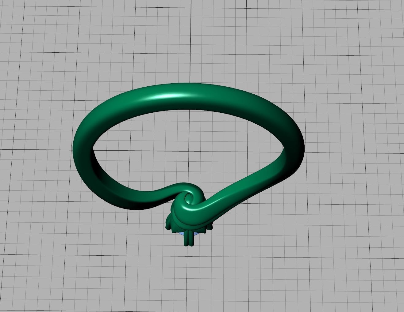 3mm stone Solitaire Promise Ring bypass shank design 3D print model_17
