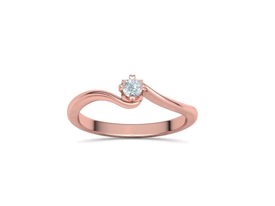 3mm stone Solitaire Promise Ring bypass shank design 3D print model_18