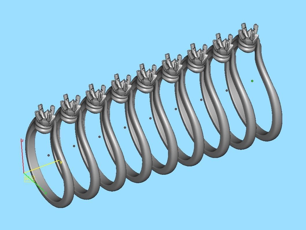 3mm stone Solitaire Promise Ring bypass shank design 3D print model_10