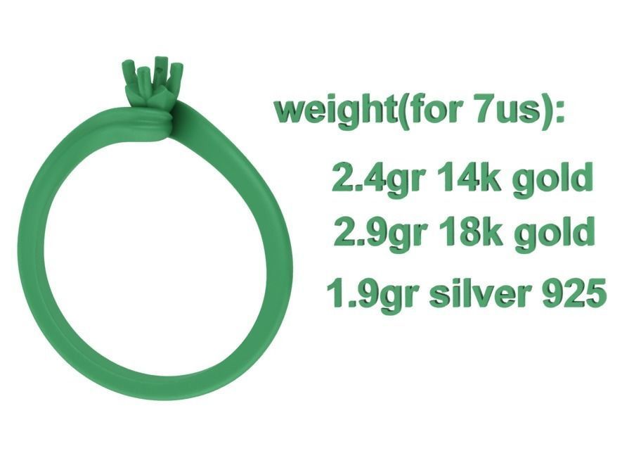 3mm stone Solitaire Promise Ring bypass shank design 3D print model_11