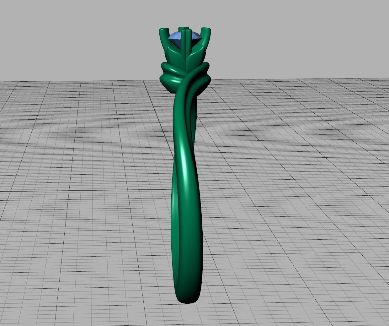 3mm stone Solitaire Promise Ring bypass shank design 3D print model_15