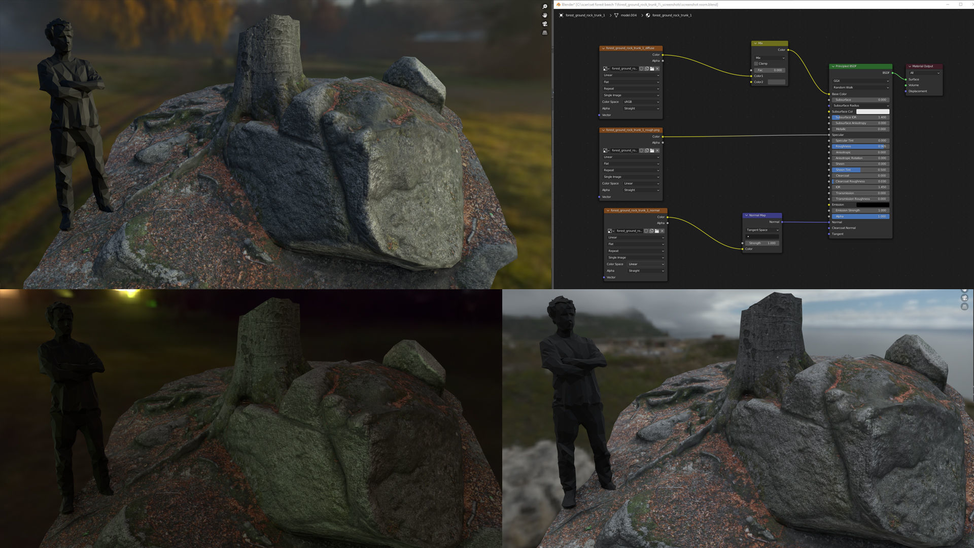 Beech forest ground - 4 o 6 - scan PBR Game ready Collection Low-poly 3D model_10