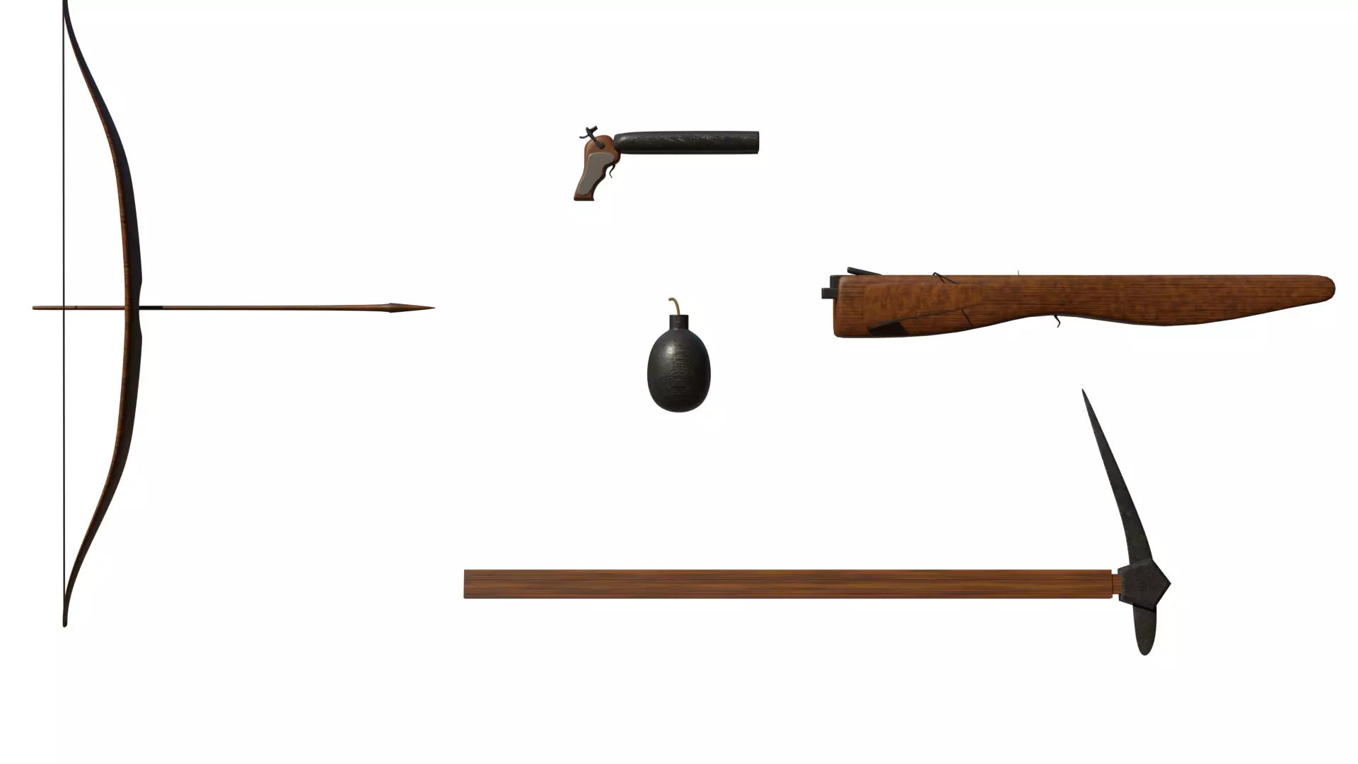 medieval weapons 3D model_0