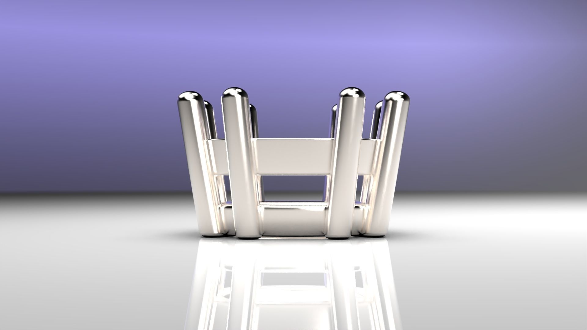 Cushion shape 8 prong setting stud earrings or ring heads 3D print model_11