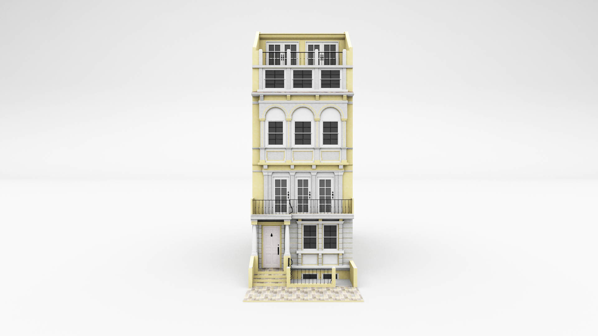 Classic Townhouse 3D model_1