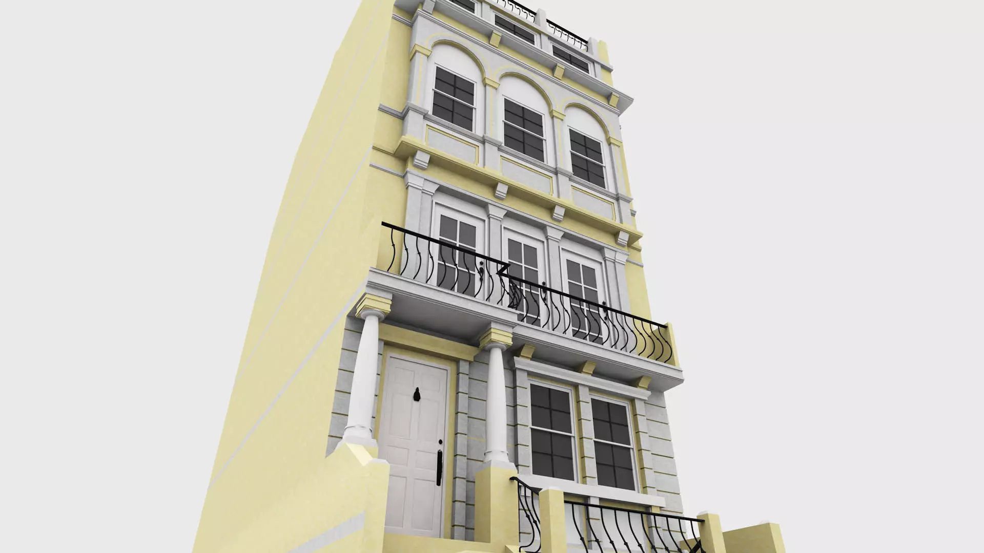 Classic Townhouse 3D model_0