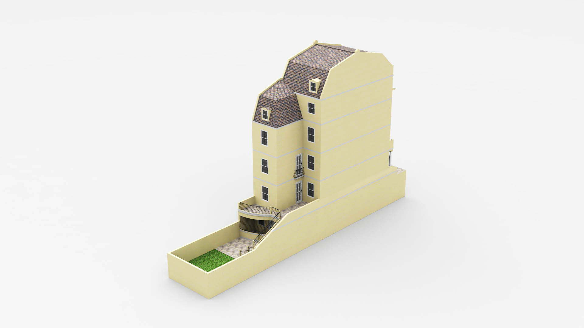Classic Townhouse 3D model_5