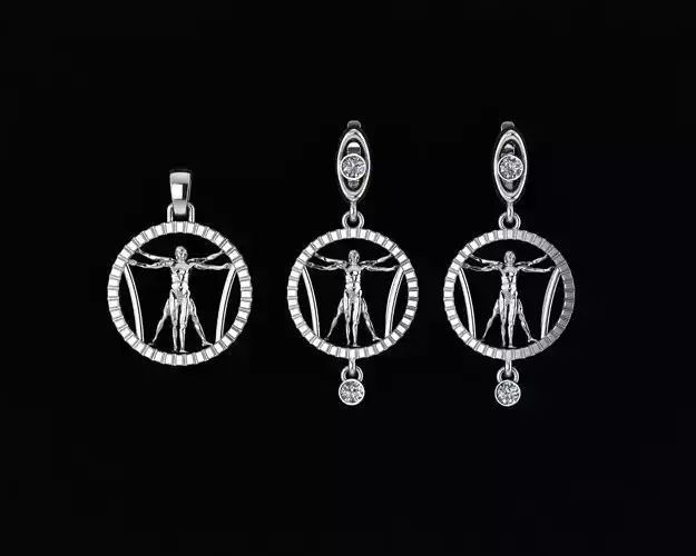 Vitruvian Man set 3D print model