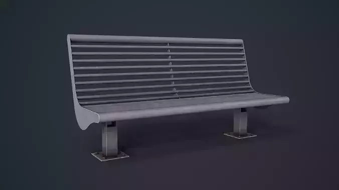 Metal Modern Bench 25 PBR Game Ready