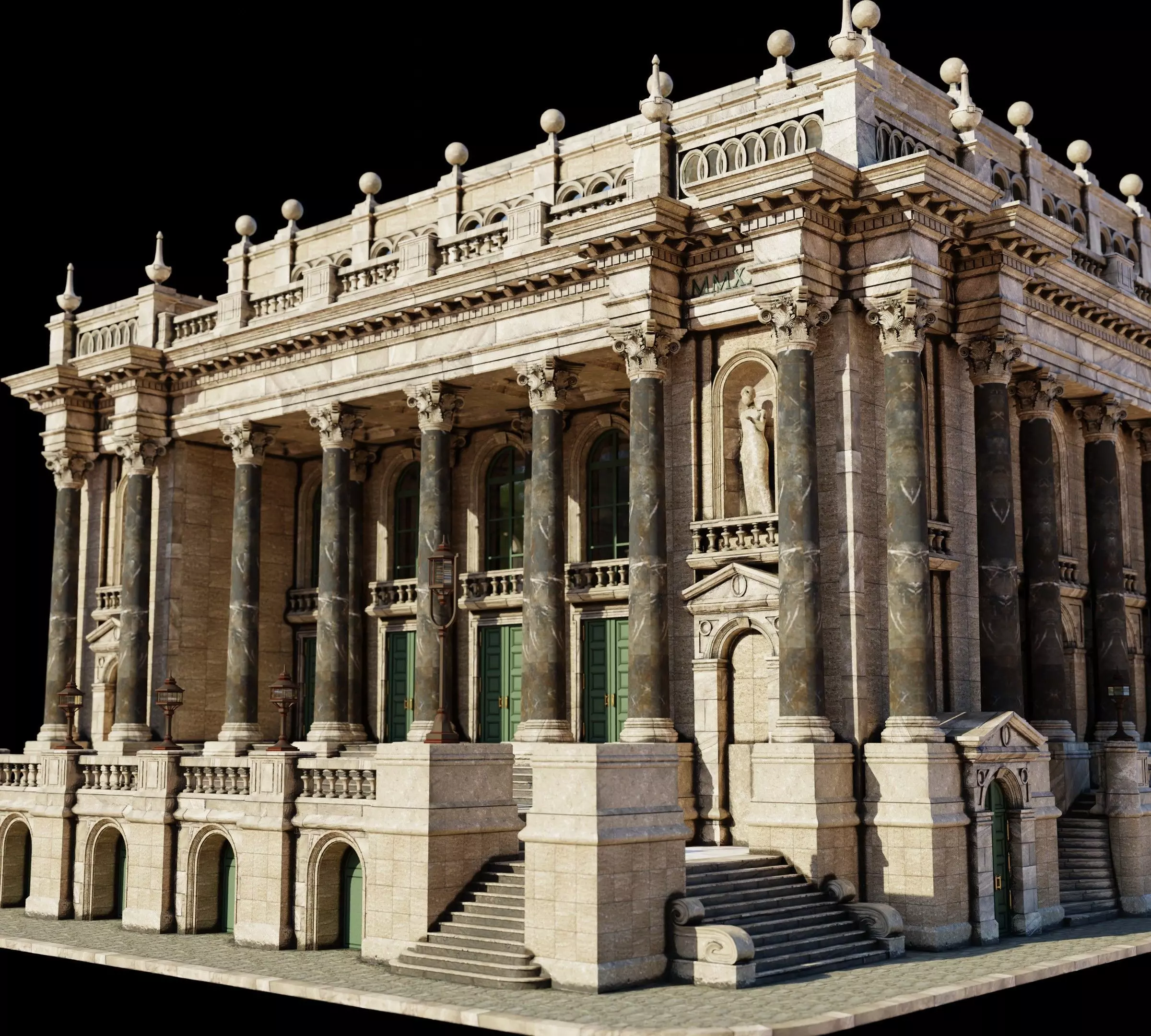 Historic Public Building 3D model_0