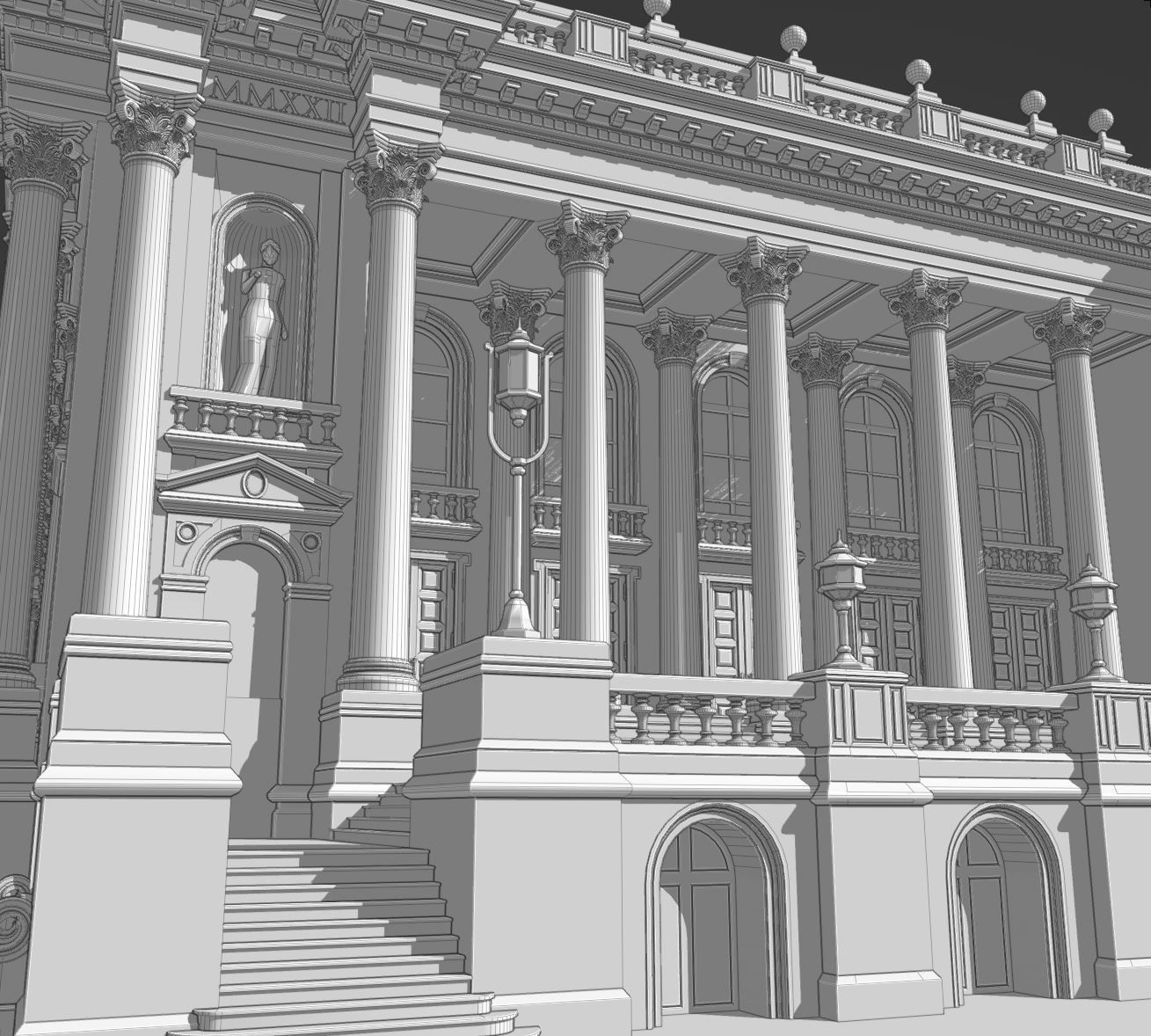 Historic Public Building 3D model_8