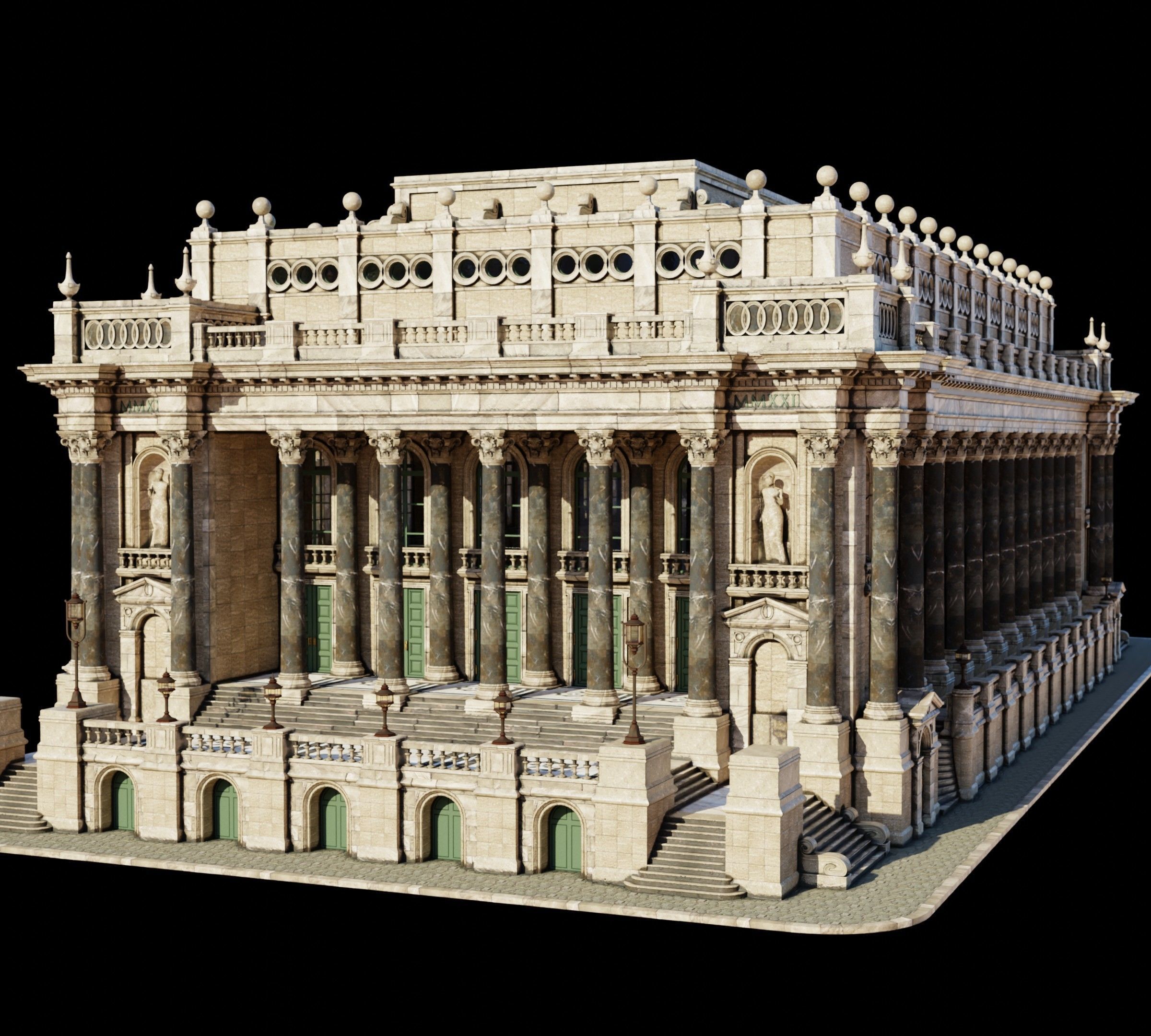 Historic Public Building 3D model_2