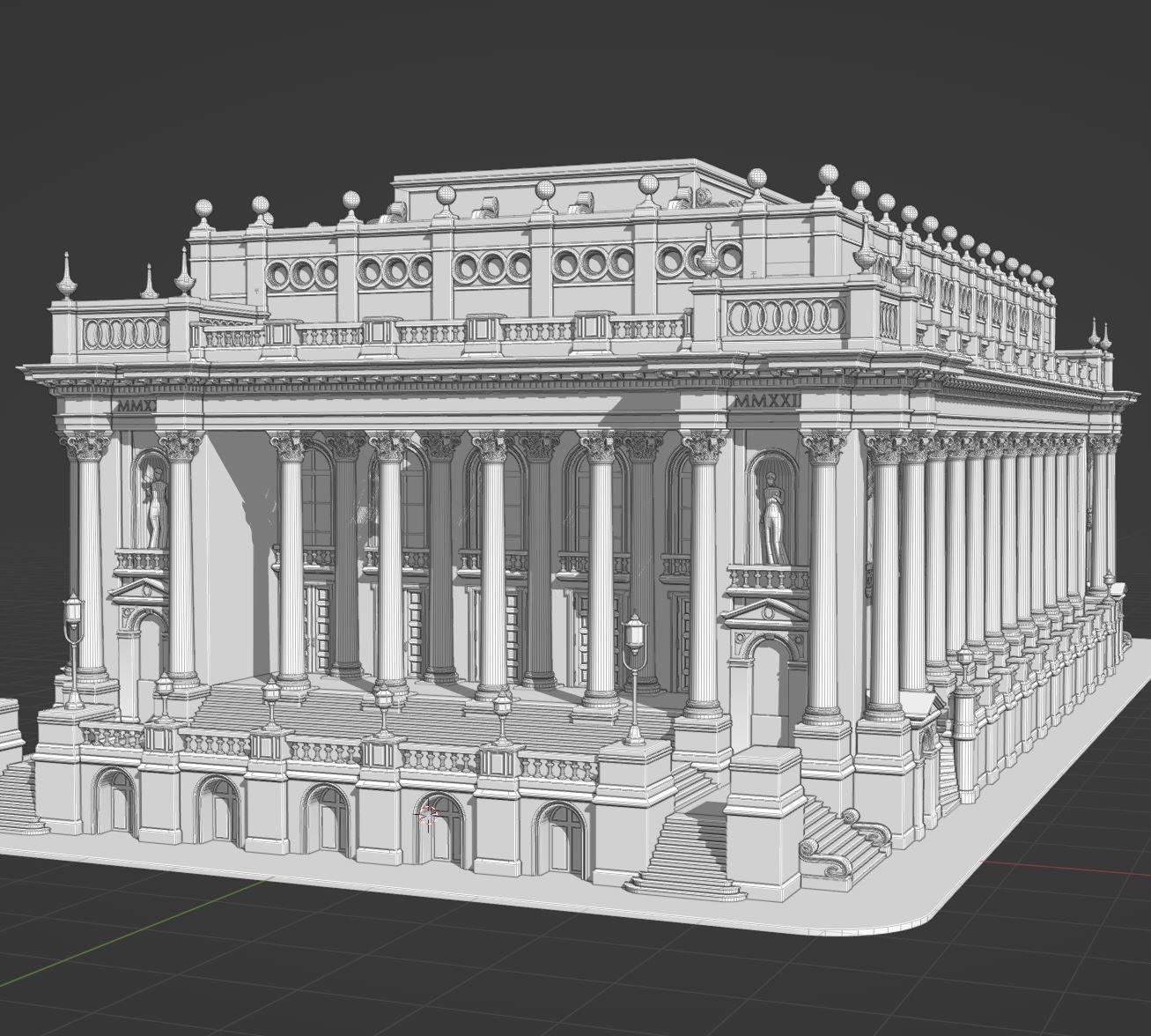 Historic Public Building 3D model_3