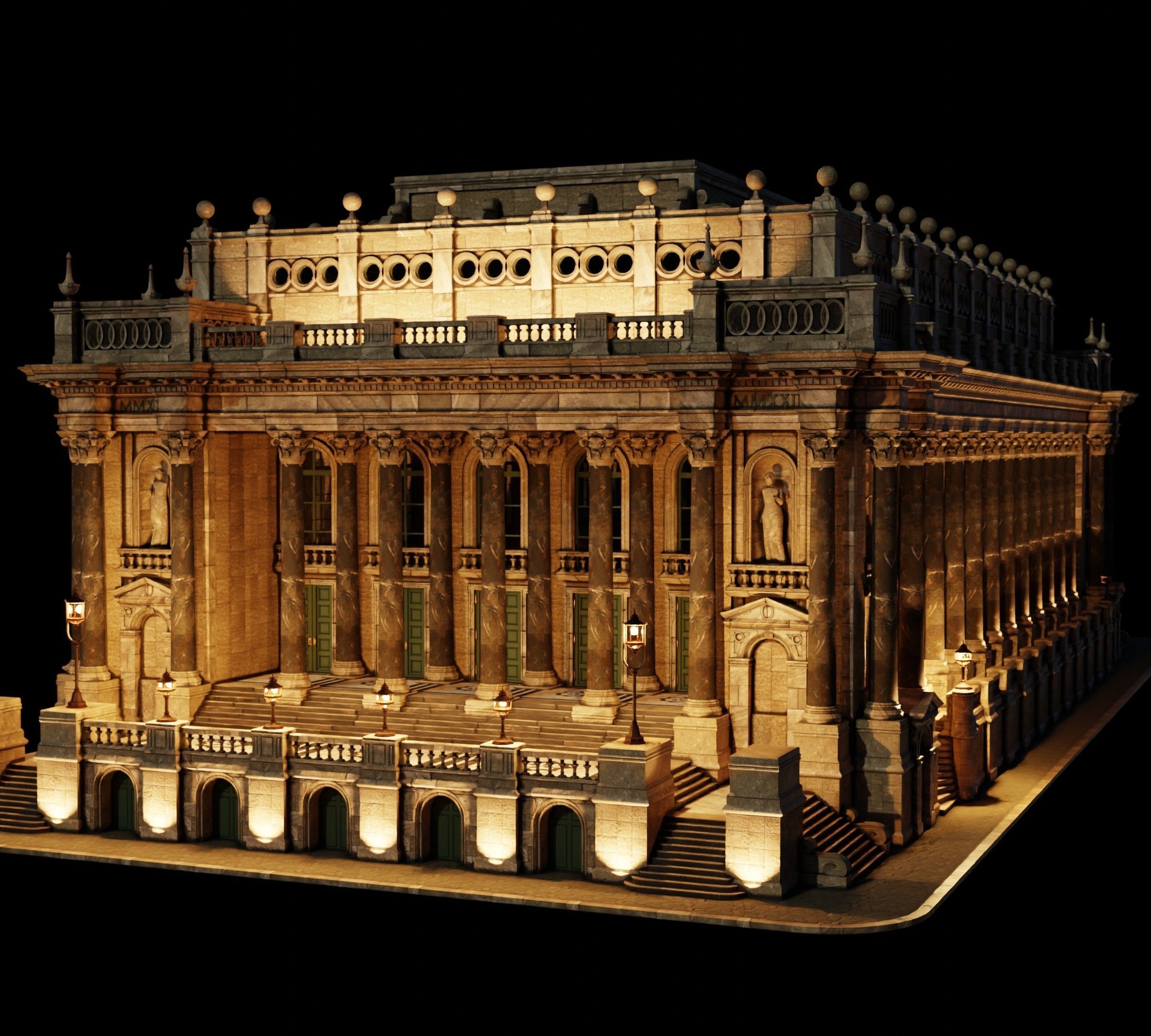 Historic Public Building 3D model_4