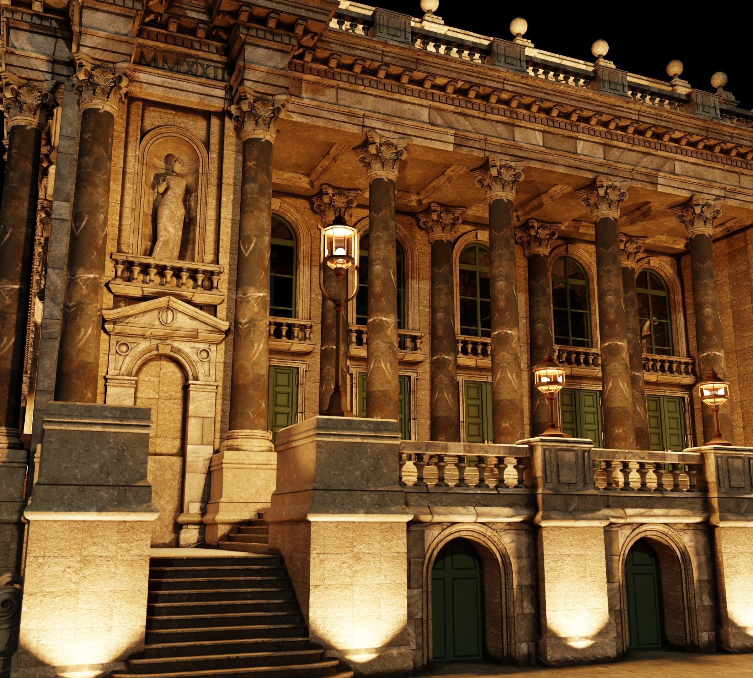 Historic Public Building 3D model_9