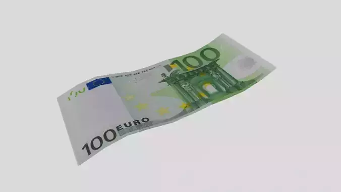 100 Euro Bill 3D Model Low-poly 3D model