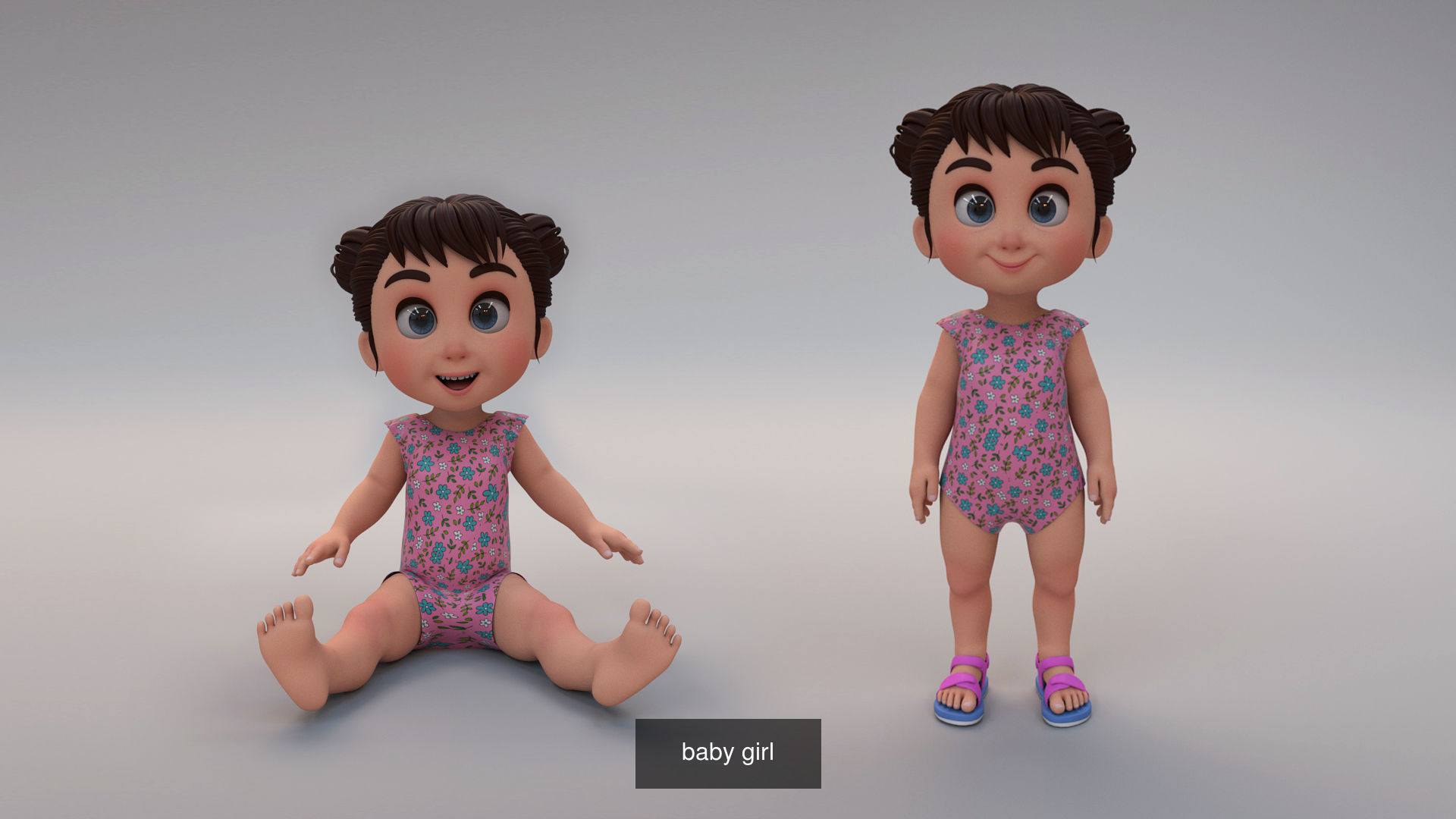 cartoon kids 3D Model Collection_5