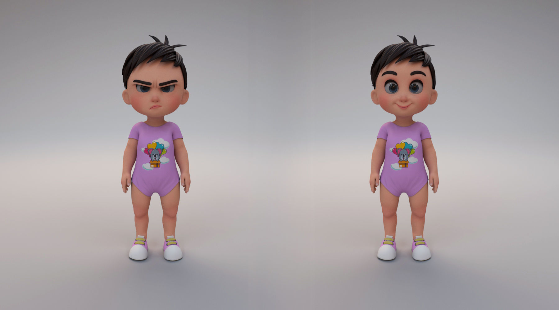 cartoon kids 3D Model Collection_10