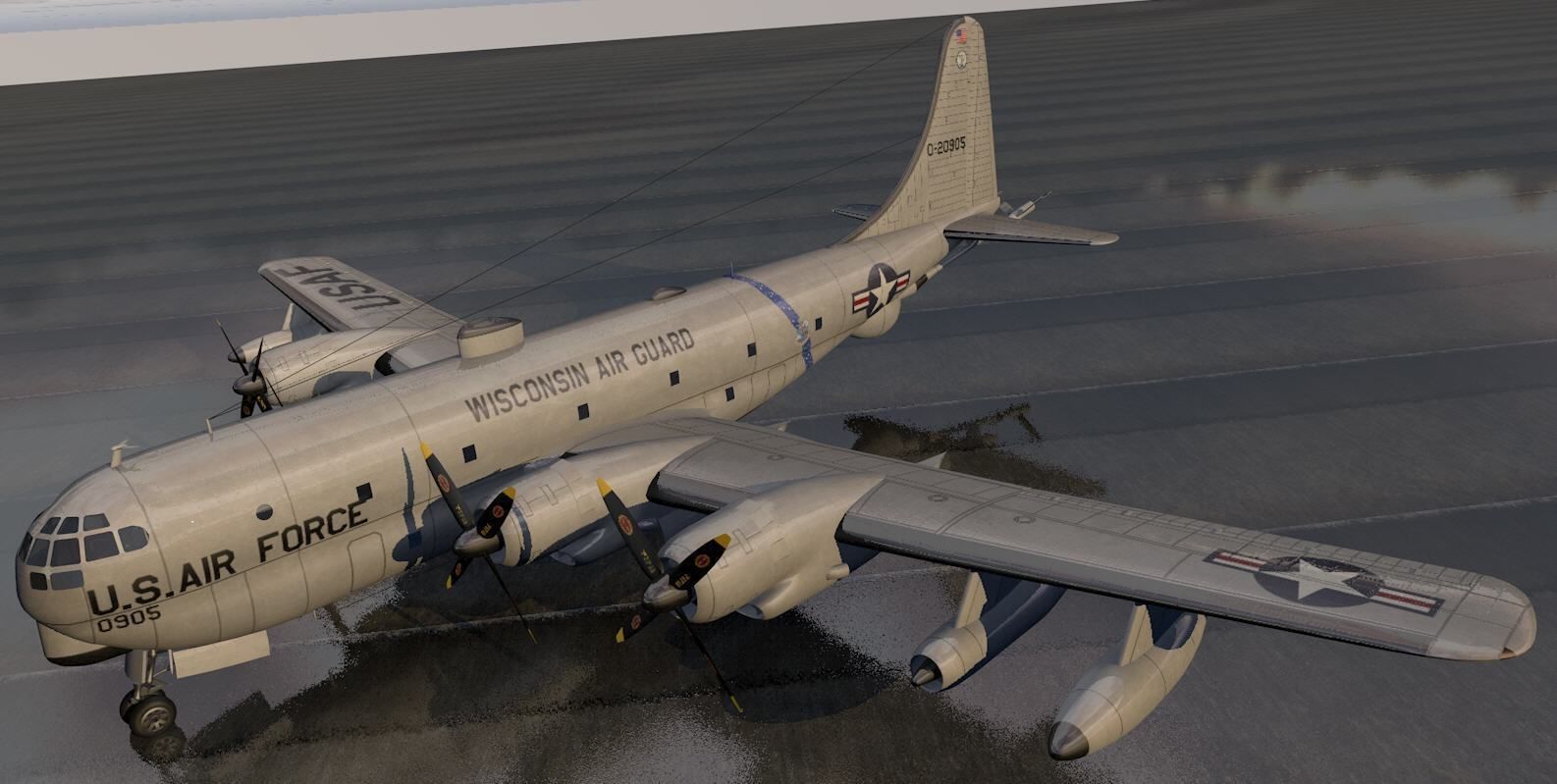 Boeing C-97 Stratofreighter - Boeing KC-97L Stratotanker 3D model ...