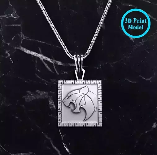 Tiger Pendant for Men STL Necklace jewelry
