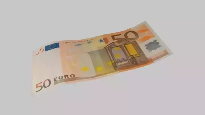 50 Euro Bill 3D Model Low-poly 3D model