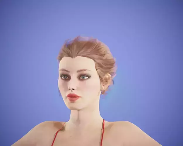 game girl   rigged Low-poly 3D model